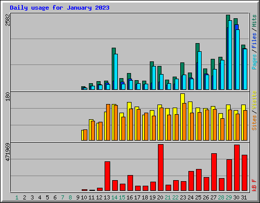 Daily usage for January 2023