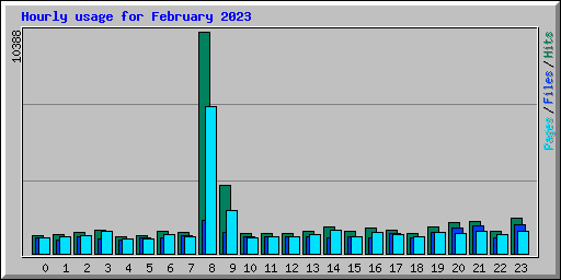 Hourly usage for February 2023