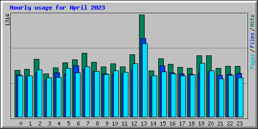 Hourly usage for April 2023